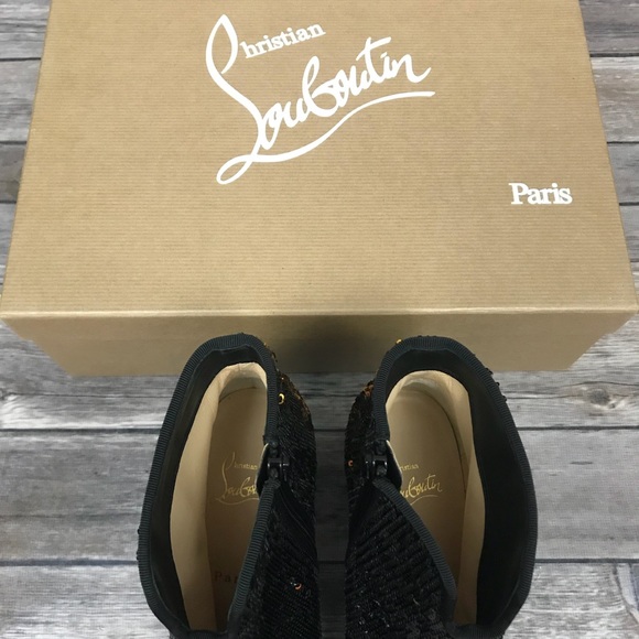 New Christian Louboutin Disco Paillettes Booties - Picture 6 of 8